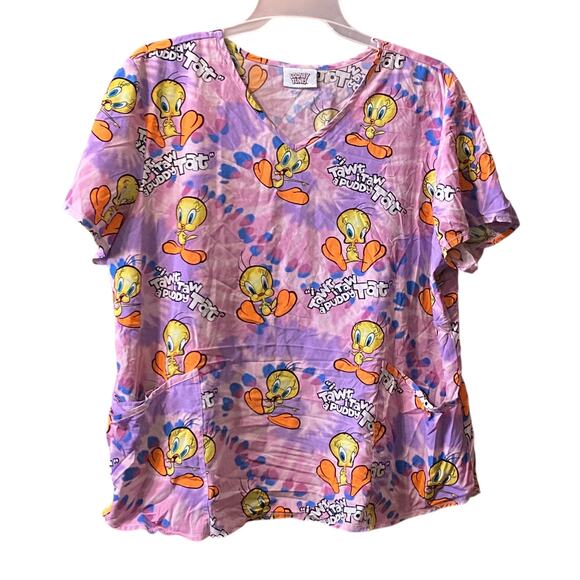 Looney Tunes Star Wars Minions Scrub Top 2X 3X Pockets Uniform Career Workwear - Picture 4 of 15